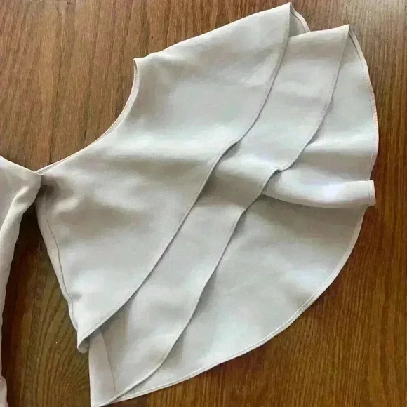 Amanda Uprichard One Shoulder Dress in Cream - Picture 2 of 8